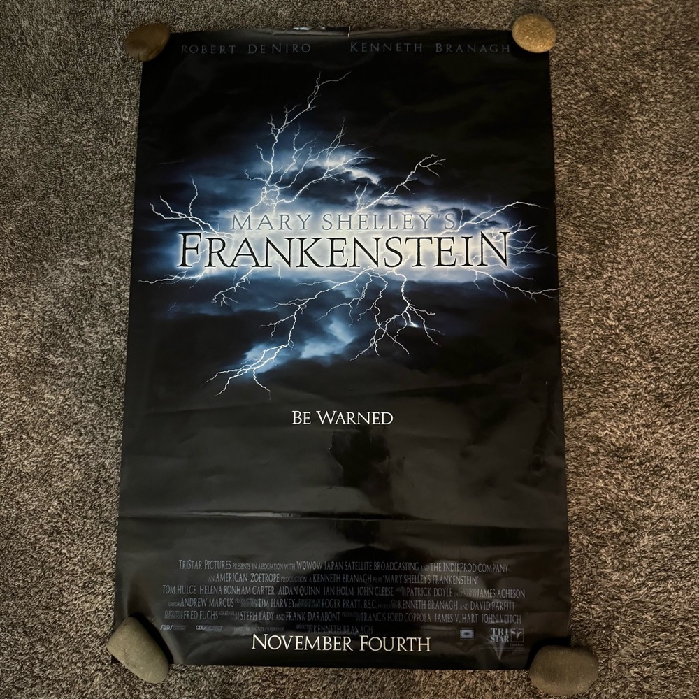 Mary Shelley’s Frankenstein Original 27 X 40 Theatrical Movie Poster